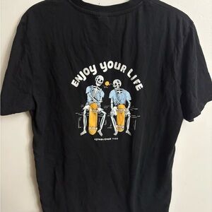 Z/C Classic Black Crew Neck Short Sleeve Tee skeleton large